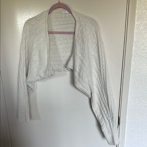 Cozy White Cable Knit Shrug